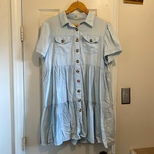 Blue Buttercup dress, light blue chambray, L